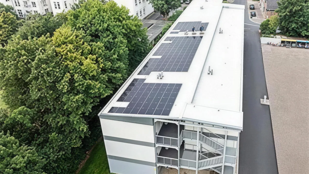Drohnenaufnahme der modularen Wohnanlage in Herzogenrath